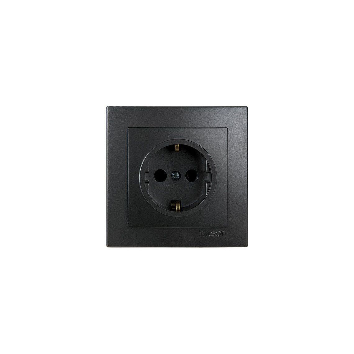როზეტი ერთიანი დამიწებით touran black - 24221017 — როზეტები და ჩამრთველები